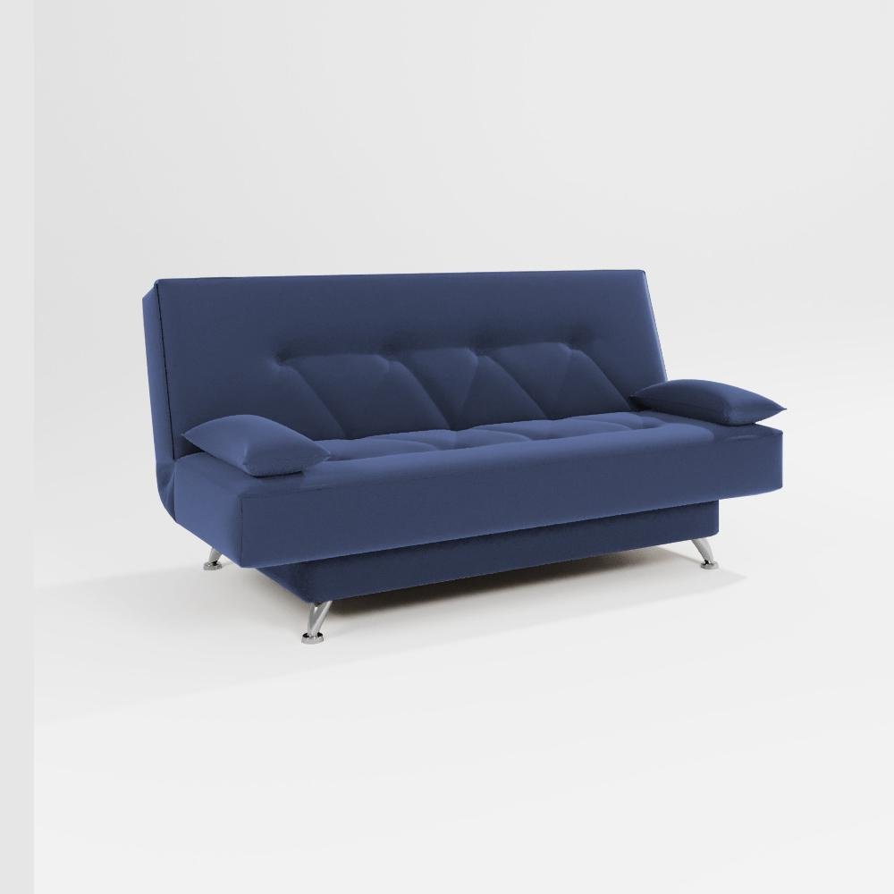 sofá cama 1,80m França Suede Azul Adonai Estofados - 2