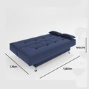 Ver imagem 7 de sofá cama 1,80m França Suede Azul Adonai Estofados