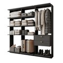 Ver imagem 2 de Guarda-Roupas Closet Modulado Alasca Duo 180cm 3 Peças com 2 Gavetas e Cabideiros Preto Touch