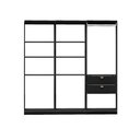 Ver imagem 3 de Guarda-Roupas Closet Modulado Alasca Duo 180cm 3 Peças com 2 Gavetas e Cabideiros Preto Touch