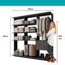 Ver imagem 7 de Guarda-Roupas Closet Modulado Alasca Duo 180cm 3 Peças com 2 Gavetas e Cabideiros Preto Touch
