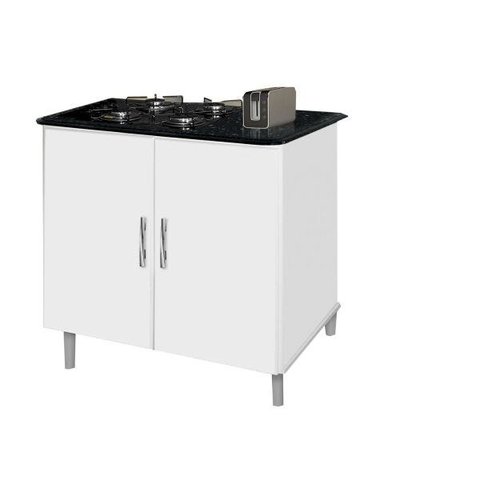 Balcão Luanda para Cooktop 4 Bocas Bra / Mar Gabinete 2 Portas