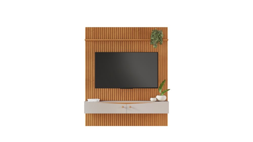 Painel Riso 218 X 182cm Candian com Nicho - Jcm Movelara Cinamomo