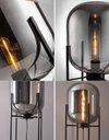 Ver imagem 5 de Luminária de Chão Piso 160cm Globo Vidro Fumê Cinza Espelhada Coluna Pedestal Lv-ash-5 Gimpo