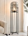 Ver imagem 1 de Luminária de Chão Piso 160cm Globo Vidro Fumê Cinza Espelhada Coluna Pedestal Lv-ash-5 Gimpo