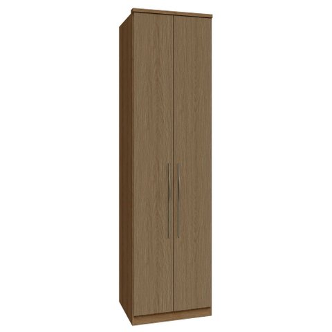 Guarda Roupa Modulado 02 Portas com Prateleiras 245cm Altura Setiba - Jequitibá/Carvalho