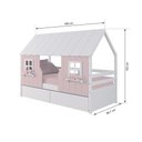 Ver imagem 3 de Cama Casinha Encantada com 02 Gavetas Madeira Maciça Rosa/ Branco Housin