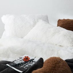 JOGO DE CAMA CASAL SUPER KING 6 PEÇAS EDREDOM PELÚCIA BRANCO - 4