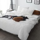 Ver imagem 1 de JOGO DE CAMA CASAL SUPER KING 6 PEÇAS EDREDOM PELÚCIA BRANCO