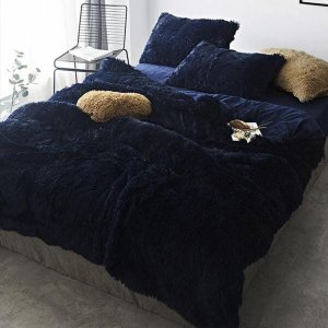 JOGO DE CAMA CASAL KING 6 PEÇAS EDREDOM PELÚCIA MARINHO
