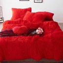 Ver imagem 2 de JOGO DE CAMA CASAL KING 6 PEÇAS EDREDOM PELÚCIA VERMELHO