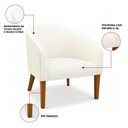 Ver imagem 3 de Poltrona Sala Decorativa Kit 2 Stella Pé Madeira Trapézio Castanho Cotelê Ext/veludo D03 - D’Rossi