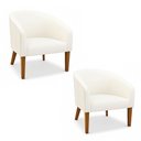 Ver imagem 2 de Poltrona Sala Decorativa Kit 2 Stella Pé Madeira Trapézio Castanho Cotelê Ext/veludo D03 - D’Rossi