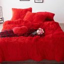 Ver imagem 2 de Jogo de Cama Casal Queen 6 Peça com Edredom Pelúcia Vermelho