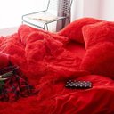 Ver imagem 3 de Jogo de Cama Casal Queen 6 Peça com Edredom Pelúcia Vermelho