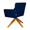 Ver imagem 4 de Poltrona Decorativa Onix Pés Giratório de Madeira Suede Azul Marinho - DS Estofados