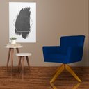 Ver imagem 2 de Poltrona Decorativa Onix Pés Giratório de Madeira Suede Azul Marinho - DS Estofados