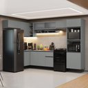 Ver imagem 1 de Armário de Cozinha Completa de Canto Suspenso 465cm Cinza Nice Madesa 06