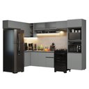 Ver imagem 3 de Armário de Cozinha Completa de Canto Suspenso 465cm Cinza Nice Madesa 06