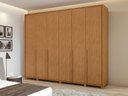 Ver imagem 2 de Guarda-Roupas Casal 6 Portas 6 Gavetas com Pés 100% MDF Imperatore - Lp - Rei de Casa Amendoa Clean