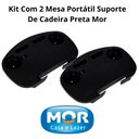 Ver imagem 2 de Kit com 2 Mesa Portátil Suporte de Cadeira Preta Mor