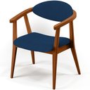 Ver imagem 7 de Kit 02 Cadeiras Estofada para Sala de Estar Jantar Cecília B04 Suede Azul Marinho - Lyam Decor