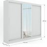 Guarda-roupa Casal Lilia 3 Portas 2 Gavetas com Espelho Branco - Panorama Móveis - 4