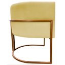 Ver imagem 4 de Poltrona Decorativa Recepção Luna Suede Cores Base de Ferro Bronze