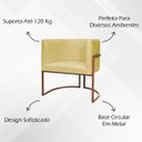 Ver mais imagens de Poltrona Decorativa Recepção Luna Suede Cores Base de Ferro Bronze