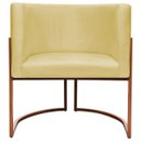 Ver imagem 3 de Poltrona Decorativa Recepção Luna Suede Cores Base de Ferro Bronze