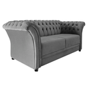 Ver imagem 3 de Sofá Recamier Divã Chesterfield 185cm Sofia Suede Cinza Capitonê- Mabe Magazine