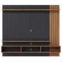 Ver imagem 3 de Painel para TV 70 pol com Bancada Suspensa 180cm Will C04 Noce Milano Preto Fosco - Lyam Decor