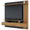 Ver imagem 2 de Painel para TV 70 pol com Bancada Suspensa 180cm Will C04 Noce Milano Preto Fosco - Lyam Decor