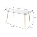 Ver imagem 2 de Mesa para Sala de Jantar 75x120cm Taurus Transparente/Bege
