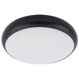 Plafon Sobrepor Redondo Metal 28cm Preto 2 Lâmpadas - 1