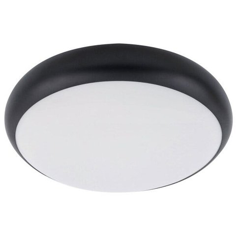 Plafon Sobrepor Redondo Metal 28cm Preto 2 Lâmpadas