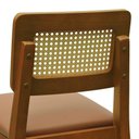 Ver imagem 2 de Banqueta Gabi Madeira Maciça Encosto Telinha C- 68cm Altura - Amêndoa Assento Estofado Corano