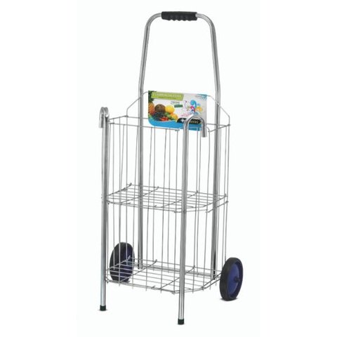 CARRINHO DE FEIRA LUXO 4 TUBOS BENGALA COM RODAS REFORÇADAS - Cód 00019