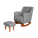 Ver imagem 2 de Poltrona Amamentação C / Balanço Cadeira Descanso Aquila com Puff Linho:cinza