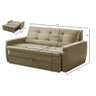 Sofá Cama Jade 1,36m Suede Bege Adonai Estofados - 3