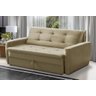 Sofá Cama Jade 1,36m Suede Bege Adonai Estofados - 1