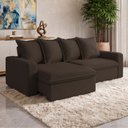 Ver imagem 1 de Sofá Retrátil Reclinável para Sala de Estar Living 195cm Vêneto F04 Veludo Marrom - Lyam Decor