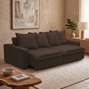 Ver imagem 3 de Sofá Retrátil Reclinável para Sala de Estar Living 195cm Vêneto F04 Veludo Marrom - Lyam Decor