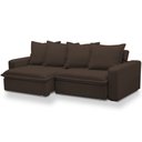 Ver imagem 2 de Sofá Retrátil Reclinável para Sala de Estar Living 195cm Vêneto F04 Veludo Marrom - Lyam Decor