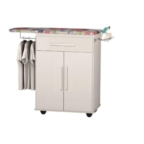 Tábua de passar roupas Bel 2 portas + 1 gaveta Branco brilho