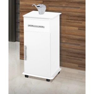 Balcão Bebedouro Itália com Rodizios Branco Porta + Gaveta