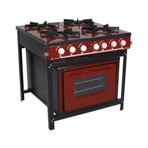 Fogão a Gás Bravo Multicores 4 Bocas com Forno Br4Bf - Venâncio Vermelho