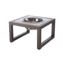 Comedouro Elevado Individual Cão Porte P Marrom - 1