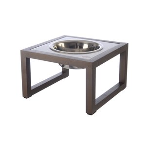 Comedouro Elevado Individual Cão Porte P Marrom