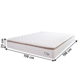 Colchão Casal Queen Molas Ensacadas City Pillow Top 158x198x23cm Branco-bege Hellen Branco-bg - 3